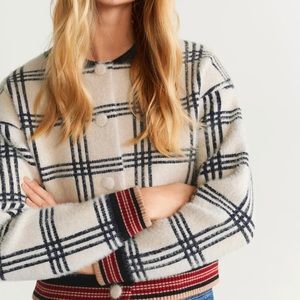 Mango Textured check cardigan